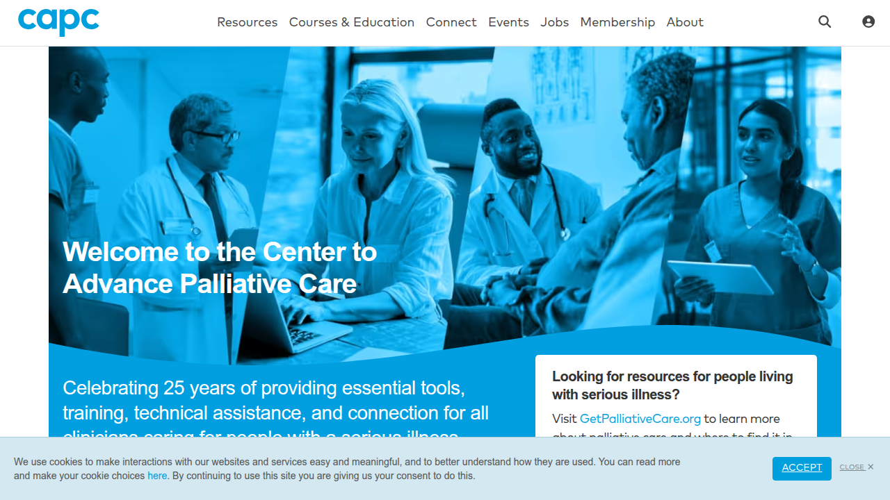 The Center to Advance Palliative Care (CAPC) website, a leading resource for palliative care education and innovation.