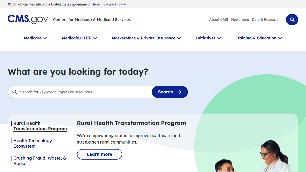 The official website of the Centers for Medicare & Medicaid Services (CMS), a key government body for healthcare policy.