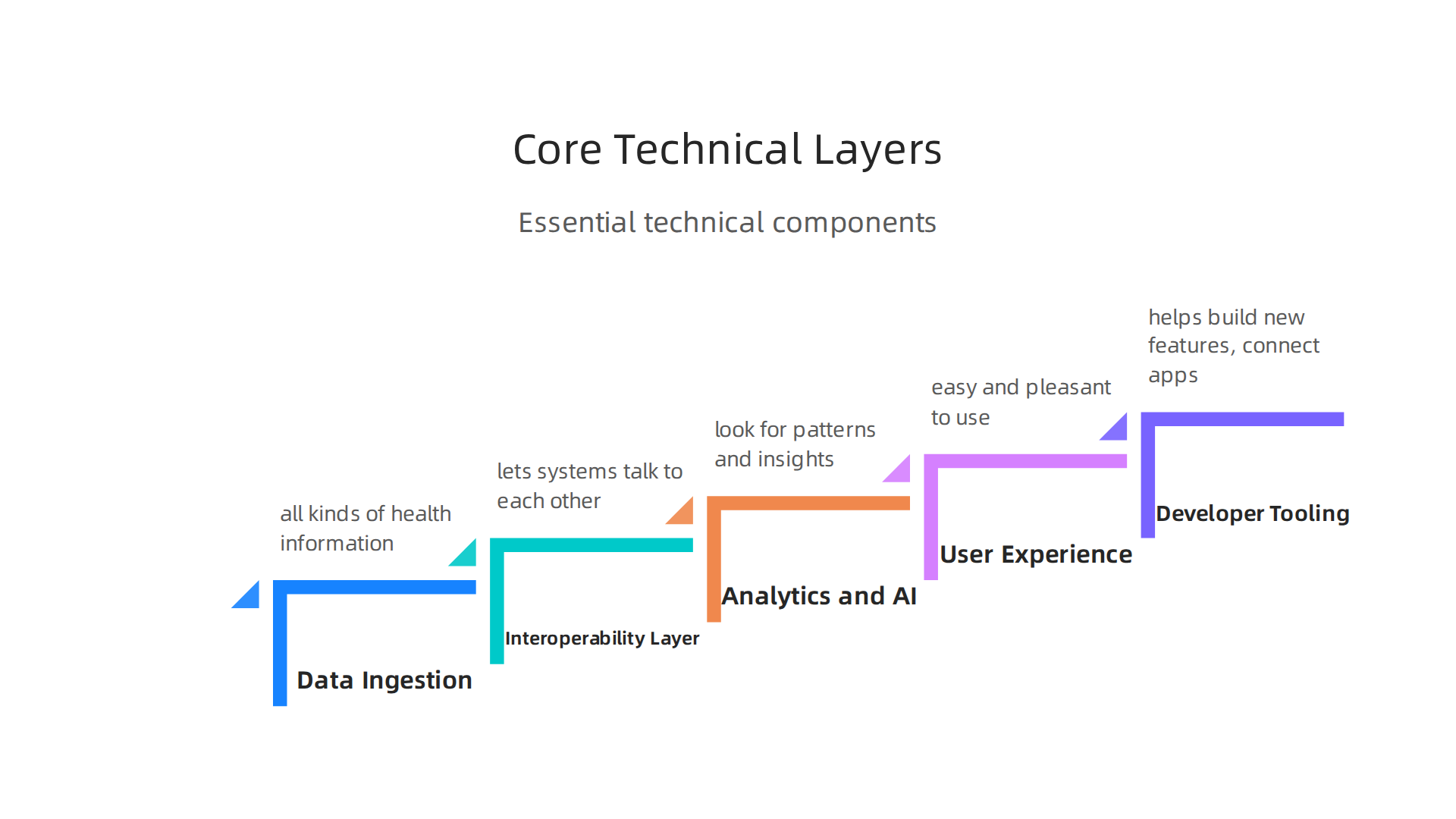 Essential technical components forming the foundation of a modern digital health platform.