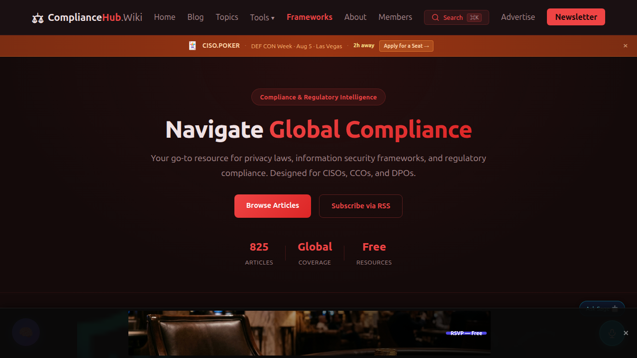 Screenshot of ComplianceHub.wiki, a valuable resource for understanding HIPAA and other regulatory requirements in healthcare.