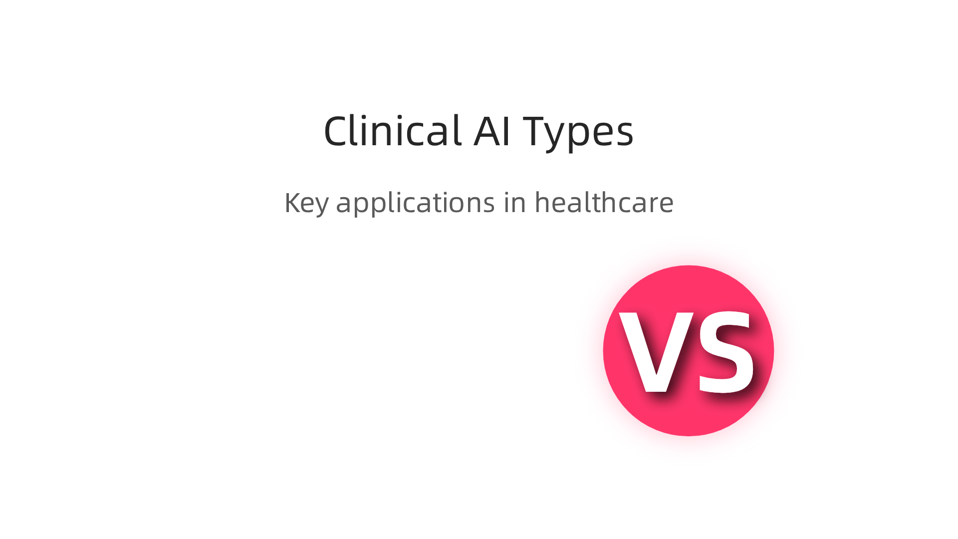 An infographic illustrating key applications of Clinical AI: Diagnostic Imaging, Clinical Decision Support, and Workflow Automation.