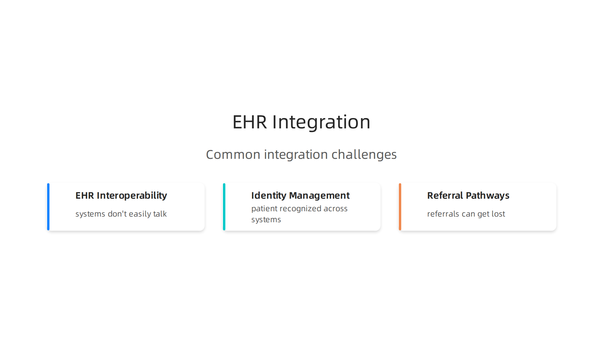 Common challenges encountered when integrating different healthcare computer systems for seamless data flow.